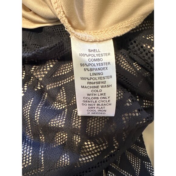 💖London Times Geometric Patterned Sleeveless Dress Size 8 Blk/Beige Womens Knee - Picture 9 of 9